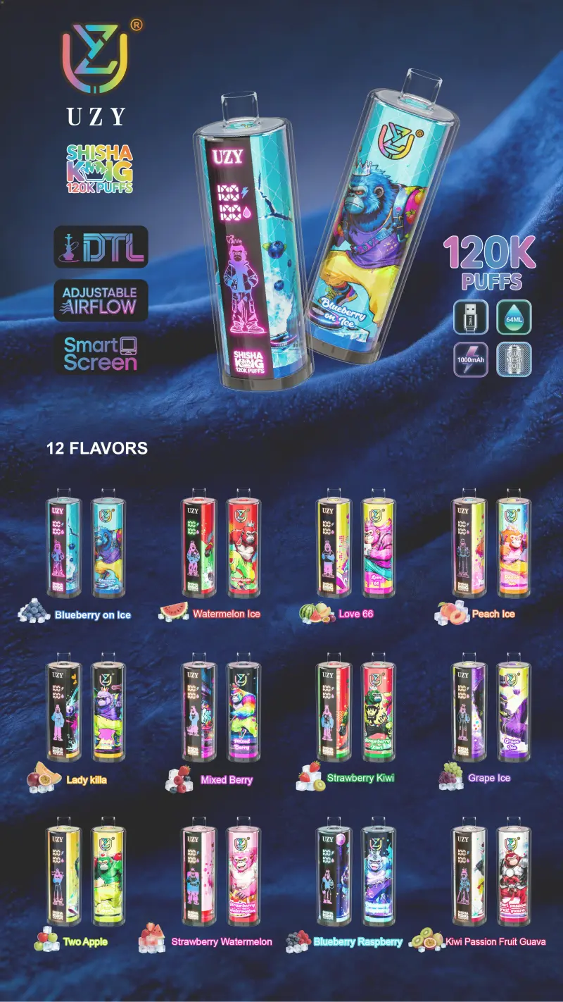 UZY 120K Puffs Shisha King DTL Disposable Vape 120000 EU Warehouse