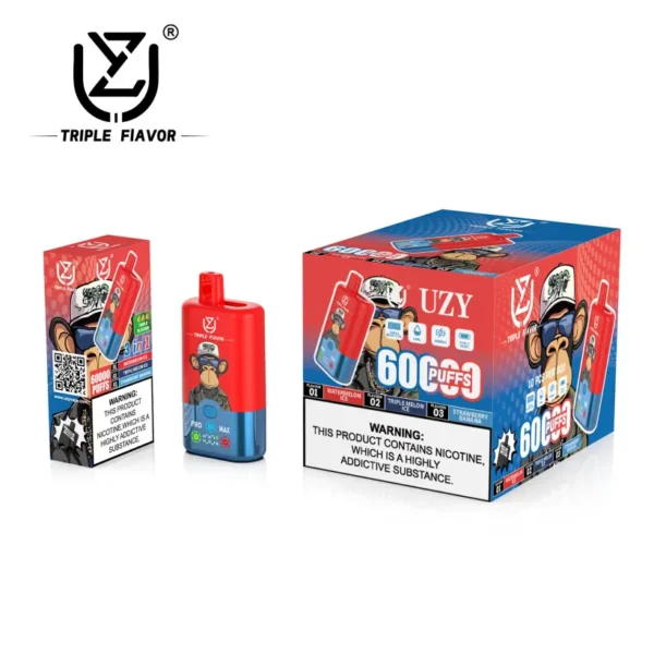 UZY 60K Puffs 3 in 1 Best Disposable Vape 60000 Free Shipping EU Warehouse