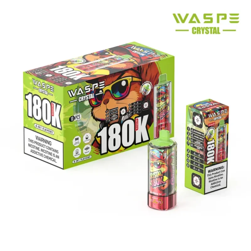 WASPE 180K Puffs 8 in 1 Crystal Disposable Vape 180000 Free Shipping EU Warehouse