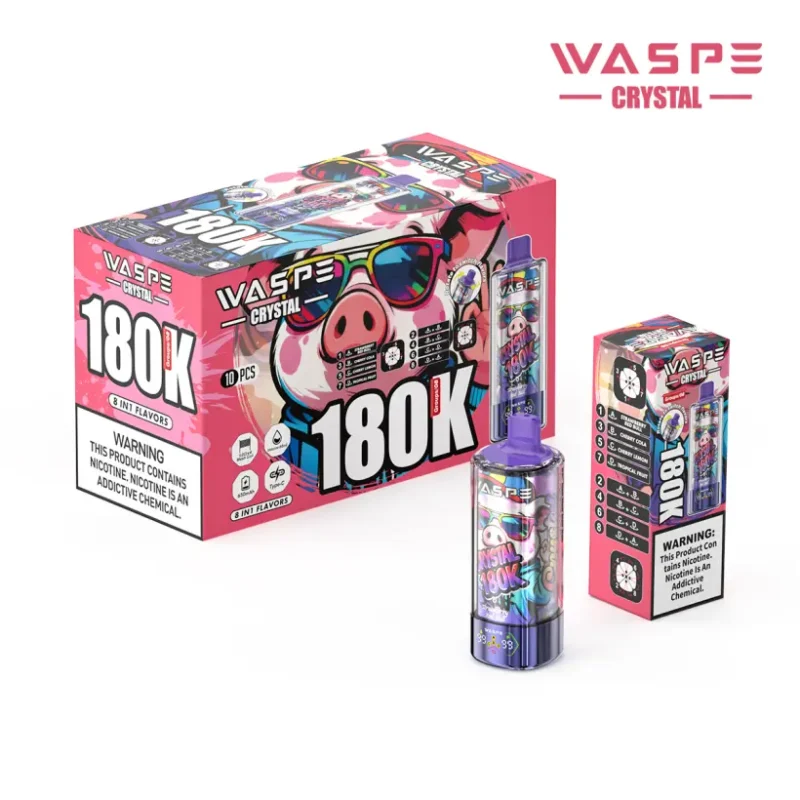 WASPE 180K Puffs 8 in 1 Crystal Disposable Vape 180000 Free Shipping EU Warehouse