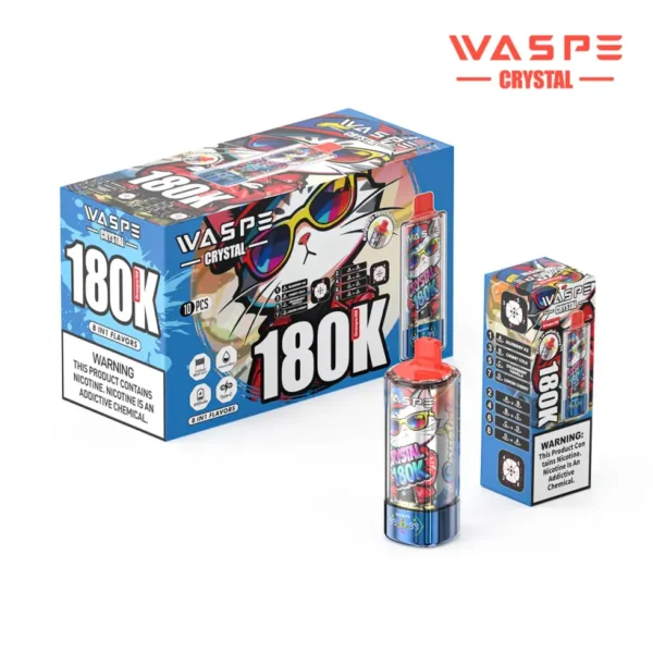 WASPE 180K Puffs 8 in 1 Crystal Disposable Vape 180000 Free Shipping EU Warehouse