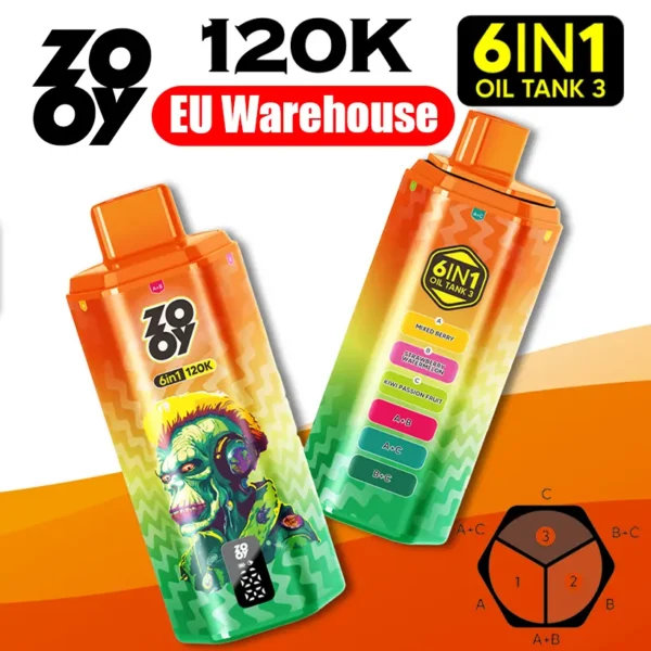 ZOOY 120K Puffs 6 in 1 Disposable Vape 120000 Free Shipping EU Warehouse