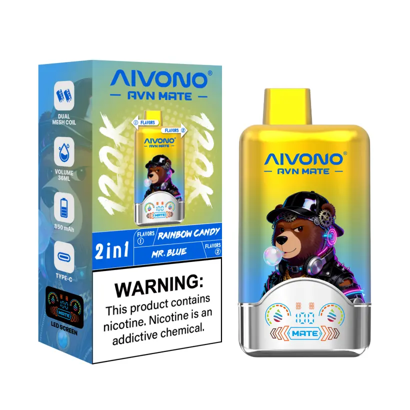 Aivono 120K Puffs 2 in 1 Flavors Avn Mate Disposable Vape Wholesale Free Shipping 8 Aivono 120K Puffs 2 in 1 Flavors Avn Mate Disposable Vape Wholesale Free Shipping