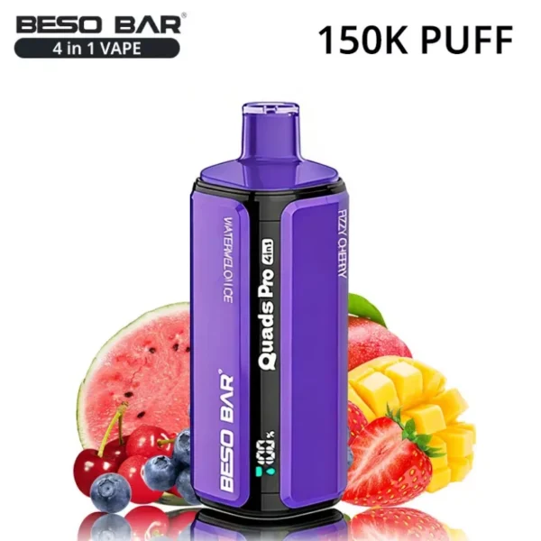 BESO BAR Quads Pro 150K Puffs 4 in 1 Fruit Flavored Disposable Vape Free Shipping