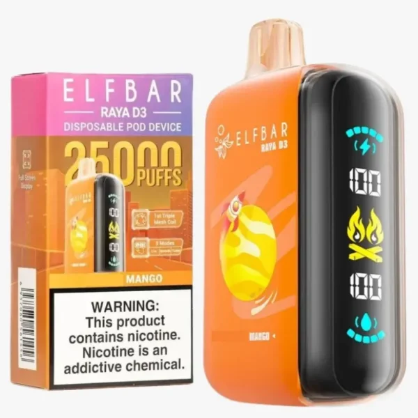 ELF BAR 25K Puffs 25000 RAYA D3 Disposable Vape EU Warehouse