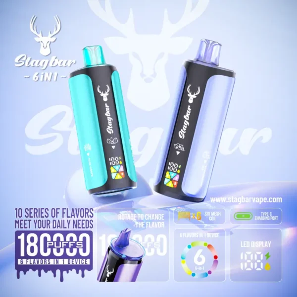 EU Warehouse Stagbar 180k Puffs 4 in 1 Disposable Vape Wholesale Free Shipping