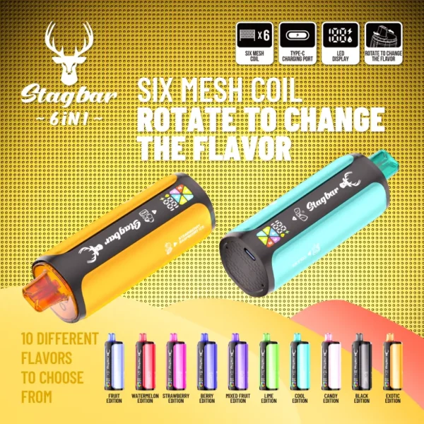EU Warehouse Stagbar 180k Puffs 4 in 1 Disposable Vape Wholesale Free Shipping