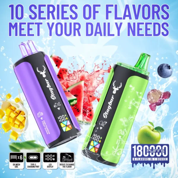 EU Warehouse Stagbar 180k Puffs 4 in 1 Disposable Vape Wholesale Free Shipping