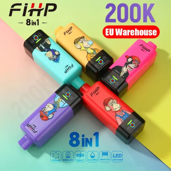 FIHP 200K Puffs 8 in 1 Disposable Vape 200000 Free Shipping EU Warehouse
