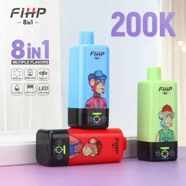 FIHP 200K Puffs 8 in 1 Disposable Vape 200000 Free Shipping EU Warehouse