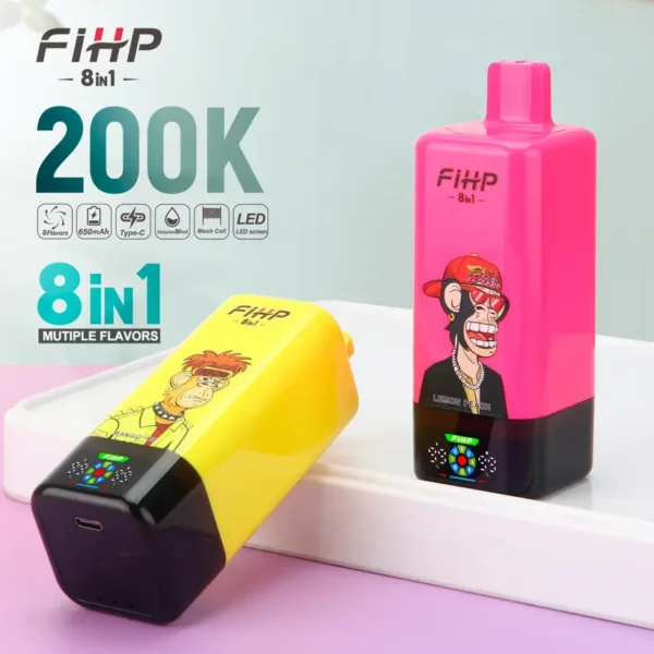 FIHP 200K Puffs 8 in 1 Disposable Vape 200000 Free Shipping EU Warehouse