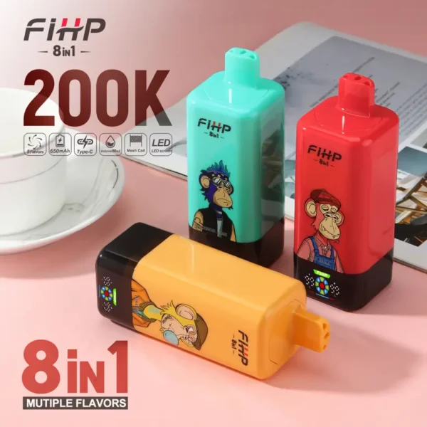 FIHP 200K Puffs 8 in 1 Disposable Vape 200000 Free Shipping EU Warehouse