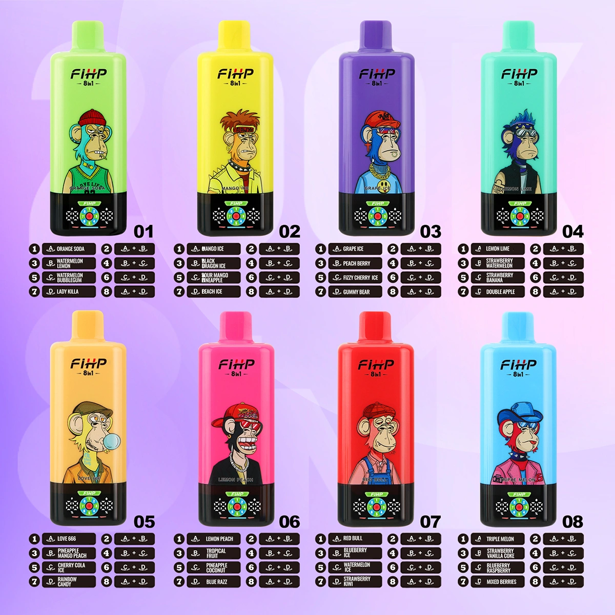 FIHP 200K Puffs 8 in 1 Disposable Vape 200000 Free Shipping EU Warehouse