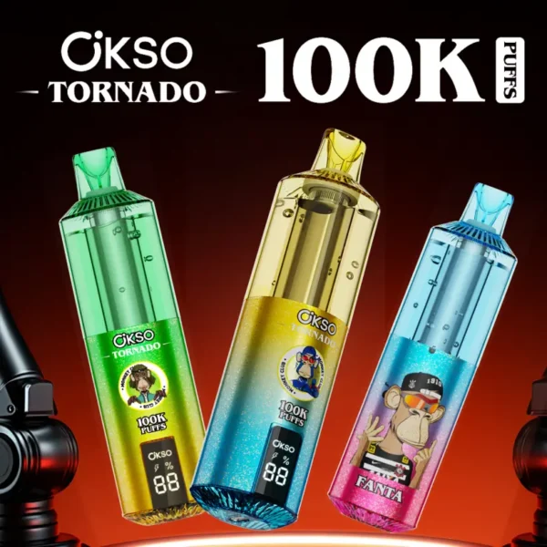 OKSO Tornado 100k Puffs 100000 Rechargeable Disposable Vape Pen Free Shipping