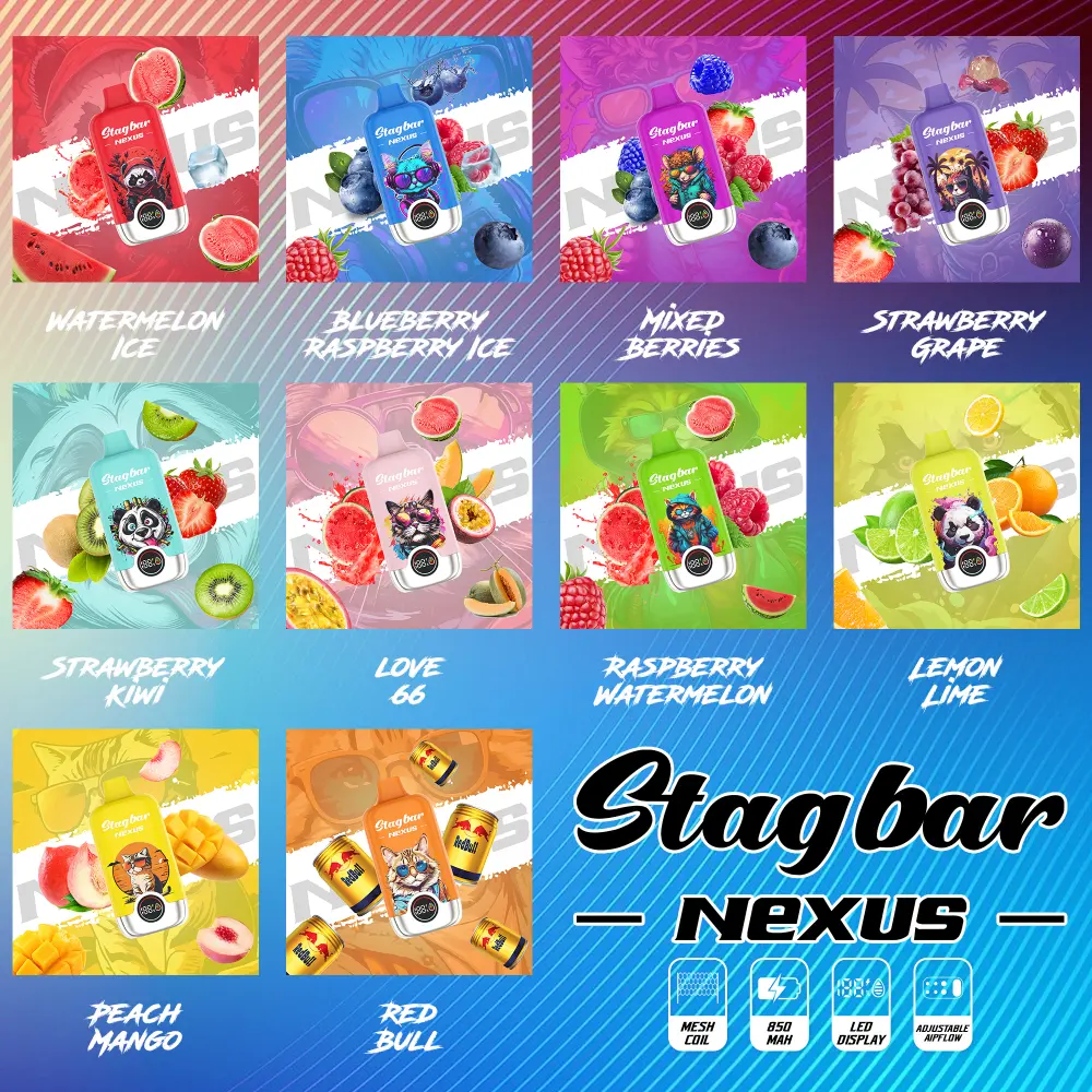 Stagbar 60k Puffs Nexus Disposable Vape 60000 EU Warehouse 16 Stagbar 60k Puffs Nexus Disposable Vape 60000 EU Warehouse