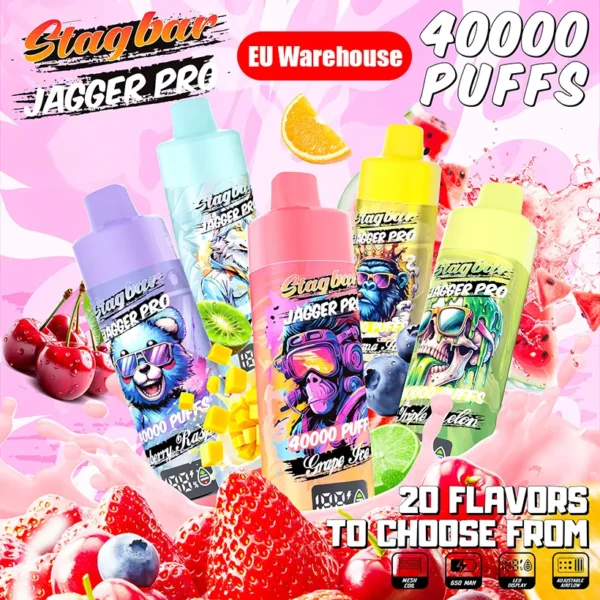 Stagbar Jagger Pro 40K Puffs 40000 Disposable Vape Wholesale EU Warehouse