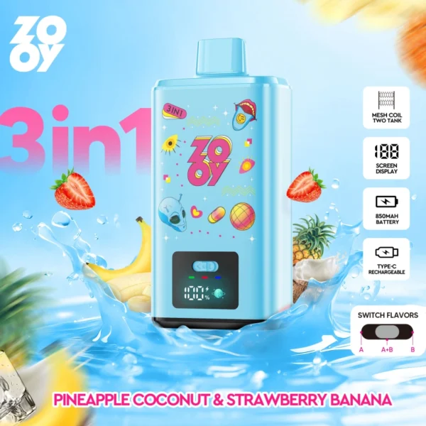 ZOOY 150K Puffs 150000 Triple Flavors 3 in 1 Disposable Vape Wholesale EU Warehouse