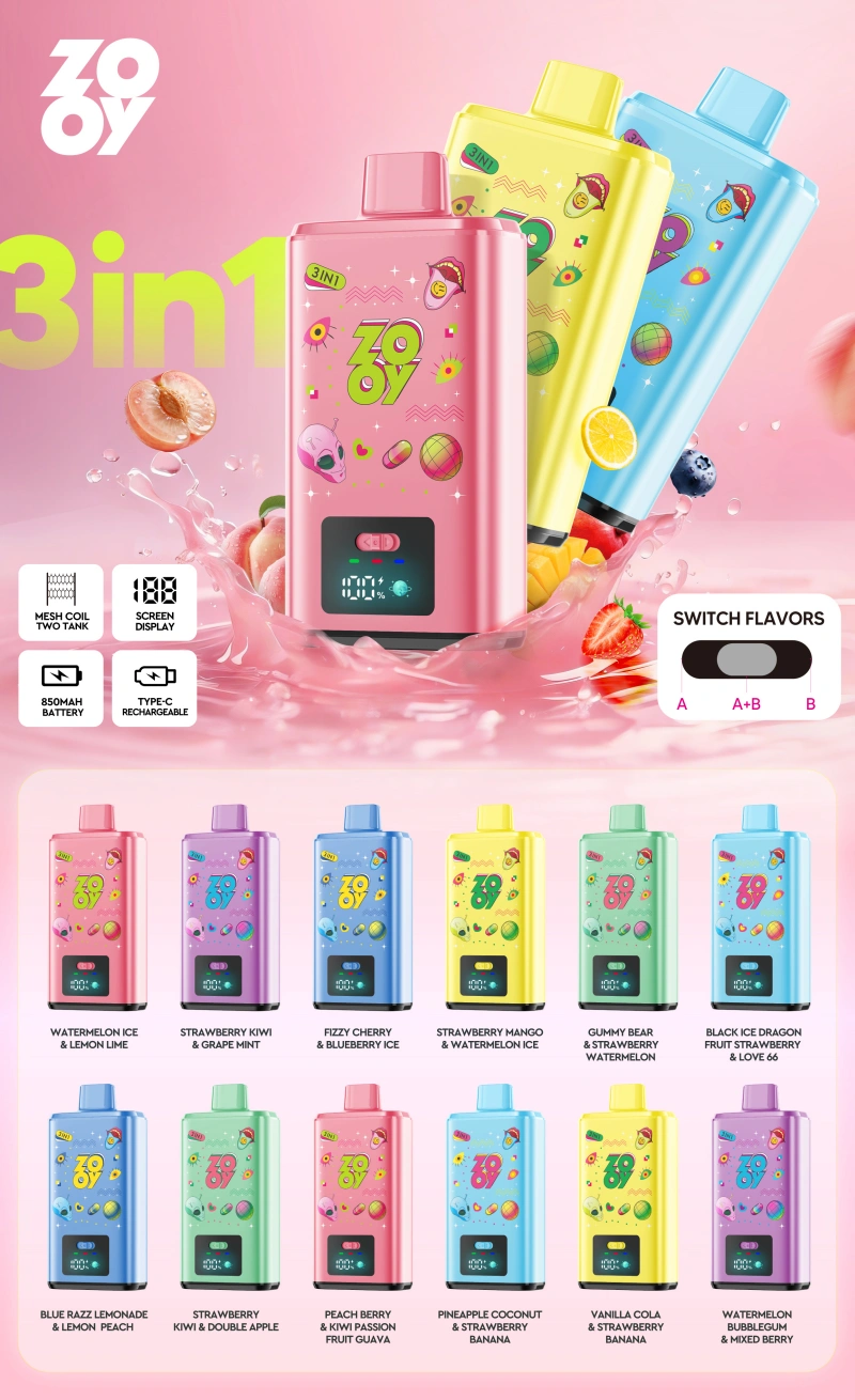 ZOOY 150K Puffs 150000 Triple Flavors 3 in 1 Disposable Vape Wholesale EU Warehouse
