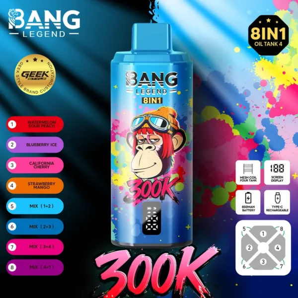 Bang Legend 300k Puffs 8 in 1 Best Disposable Vape Shop Free Shipping