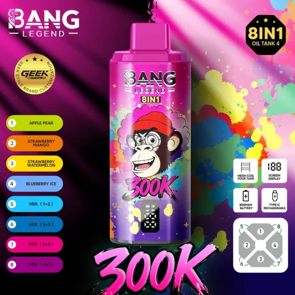 Bang Legend 300k Puffs 8 in 1 Best Disposable Vape Shop Free Shipping