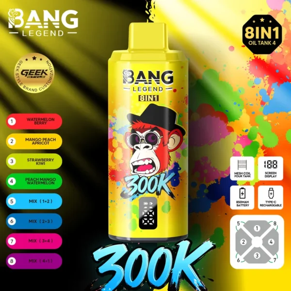 Bang Legend 300k Puffs 8 in 1 Best Disposable Vape Shop Free Shipping