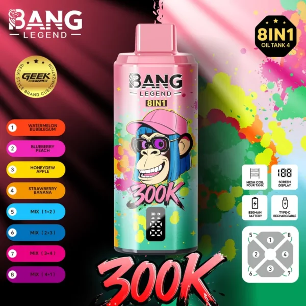 Bang Legend 300k Puffs 8 in 1 Best Disposable Vape Shop Free Shipping