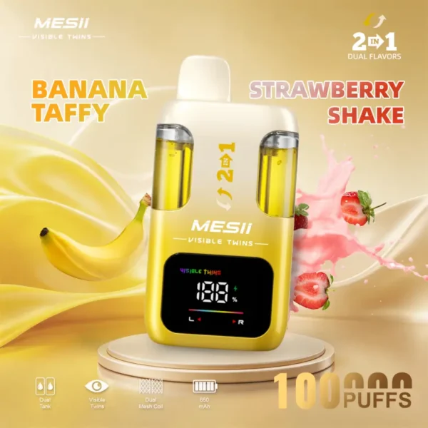 Mesii 100k Puffs Visible Twins Dual Flavors Crystal Disposable Vape Free Shipping