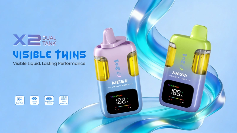 Mesii 100k Puffs Visible Twins Dual Flavors Crystal Disposable Vape Free Shipping