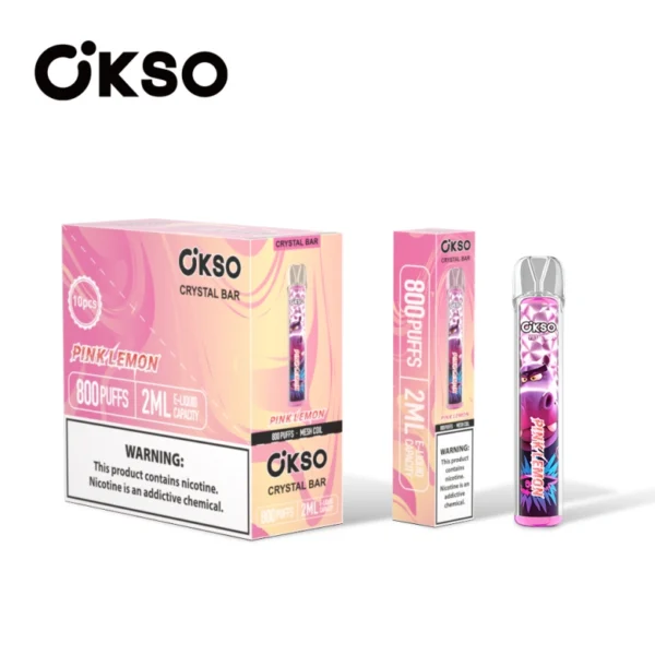 OKSO 800 Puffs Crystal Bar Cheap Disposable Vape Wholesale With 2ml E-Liquid