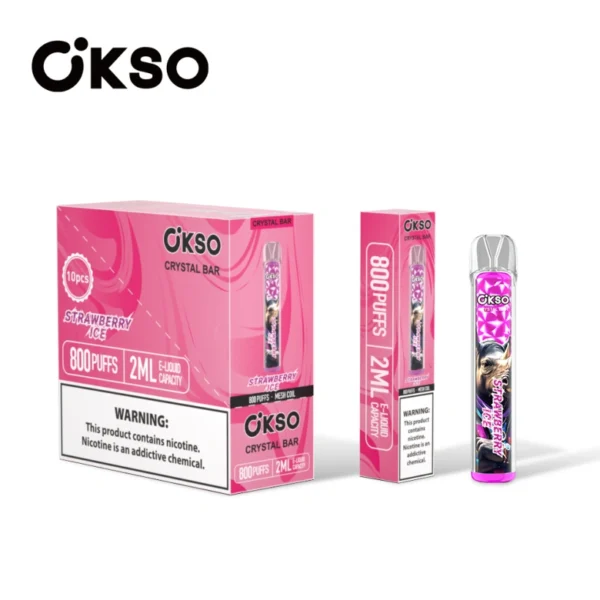 OKSO 800 Puffs Crystal Bar Cheap Disposable Vape Wholesale With 2ml E-Liquid