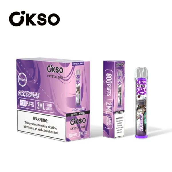 OKSO 800 Puffs Crystal Bar Cheap Disposable Vape Wholesale With 2ml E-Liquid