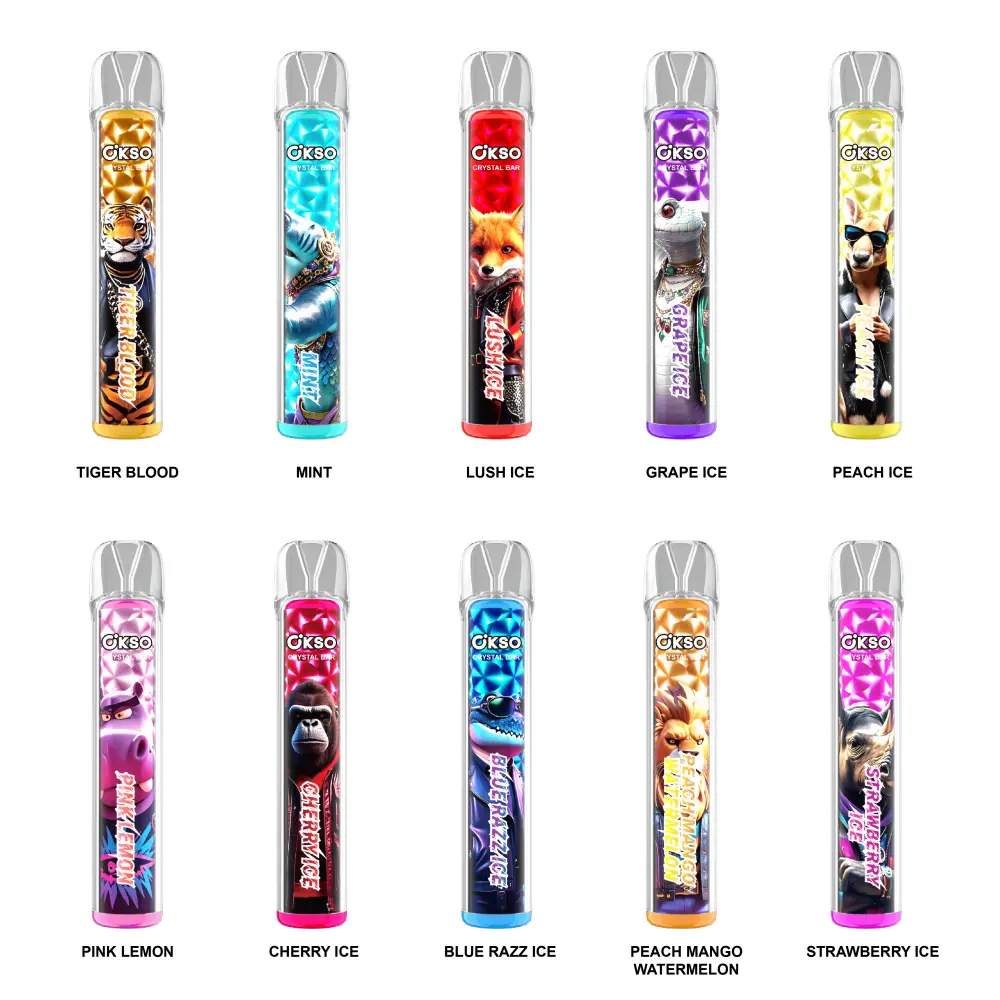 OKSO 800 Puffs Crystal Bar Cheap Disposable Vape Wholesale With 2ml E-Liquid