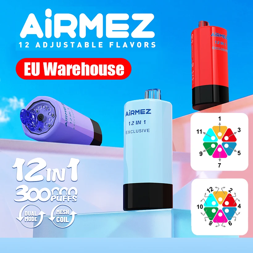 Airmez 300k Puffs 12 in 1 Disposable Vape Pen EU Warehouse 1 Airmez 300k Puffs 12 in 1 Disposable Vape Pen EU Warehouse