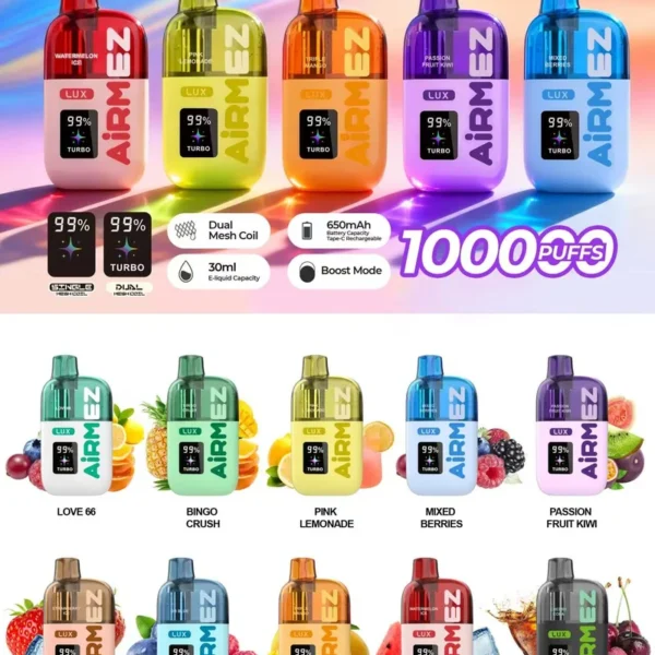 Airmez Lux 100k Puffs Crystal Disposable Vape EU Warehouse 3-7 Days Delivery 14 Airmez Lux 100k Puffs Crystal Disposable Vape EU Warehouse 3-7 Days Delivery