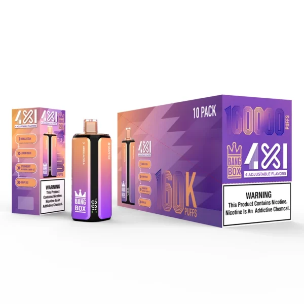 Bang Box 160k Puffs 4 in 1 Adjustable Flavors Disposable Vape Shop Free Shipping