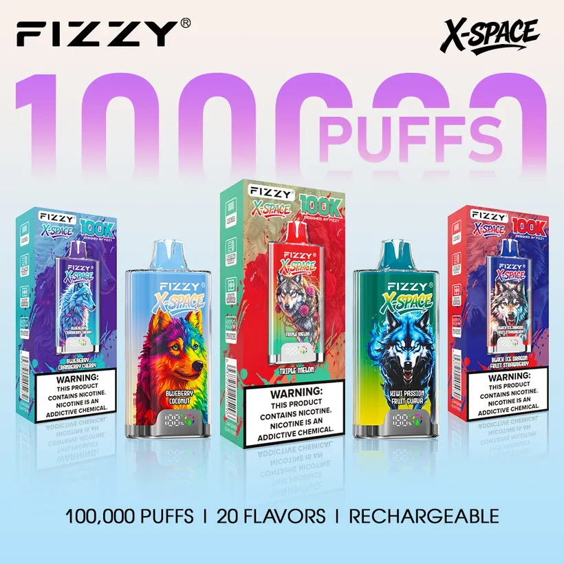 Fizzy 100K Puffs X-Space Crystal Vape Buy Disposable Online Wholesale Europe Warehouse 16 Fizzy 100K Puffs X-Space Crystal Vape