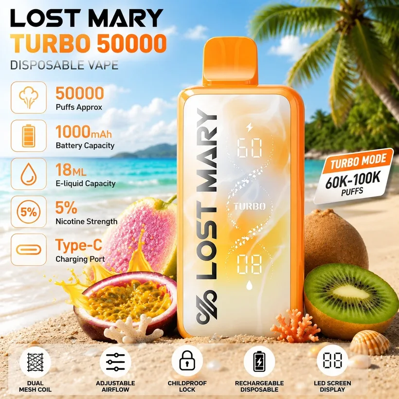 Lost Mary 50000 Puffs MT50K Turbo Rechargeable Disposable Vape Online Wholesale Europe Warehouse 16 Lost Mary 50000 Puffs MT 50K Turbo Rechargeable