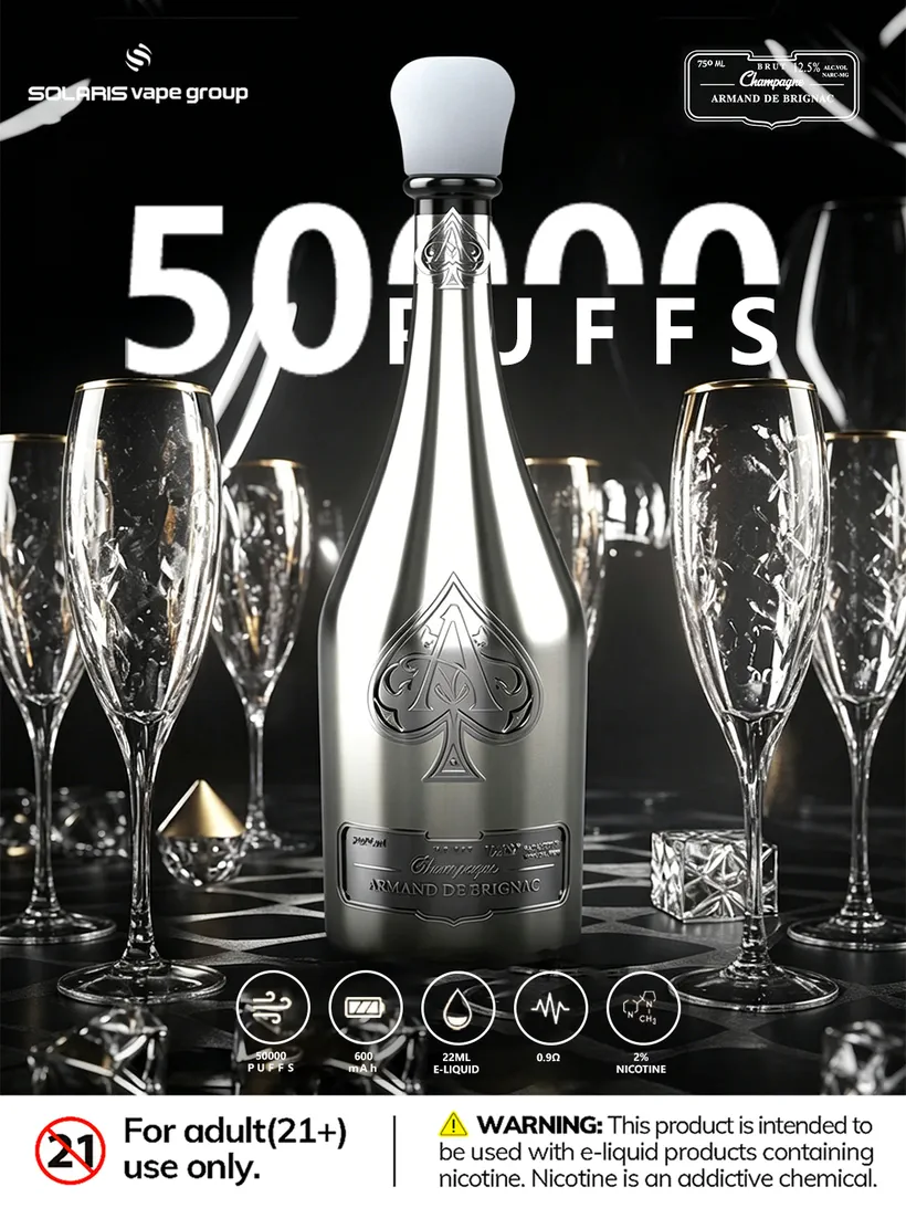 Solaris Champagne 50000 Puffs 50k Armand De Brignac Rechargeable Disposable Vape Online Wholesale 16 Solaris Champagne 50000 Puffs 50k Armand De Brignac Rechargeable