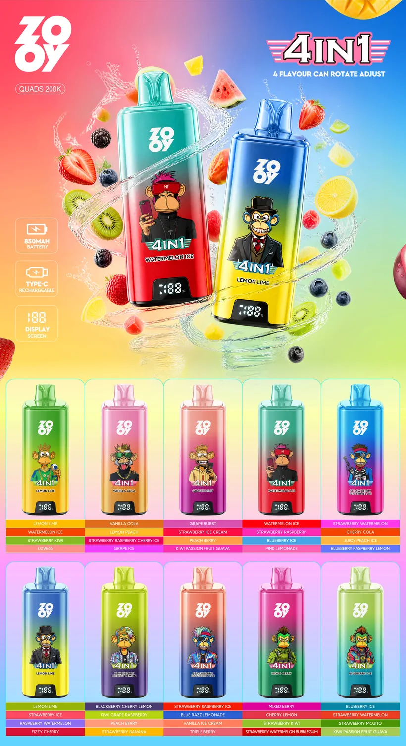 ZOOY 200K Puffs 4 in 1 Buy Disposable Vape Online Wholesale Electronic Cigarette Europe Warehouse 16 ZOOY 200K Puffs 4 in 1 Buy Disposable Vape