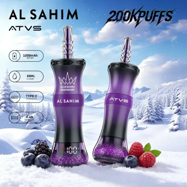 ATVS 200K Puffs AL SAHIM Shisha Rechargeable Disposable Vape Online Wholesale 14 ATVS 200K Puffs AL SAHIM Shisha Rechargeable
