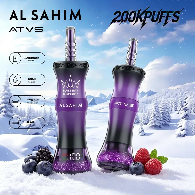 ATVS 200K Puffs AL SAHIM Shisha Rechargeable Disposable Vape Online Wholesale 7 ATVS 200K Puffs AL SAHIM Shisha Rechargeable