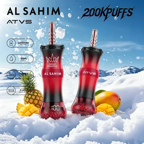 ATVS 200K Puffs AL SAHIM Shisha Rechargeable Disposable Vape Online Wholesale 13 ATVS 200K Puffs AL SAHIM Shisha Rechargeable