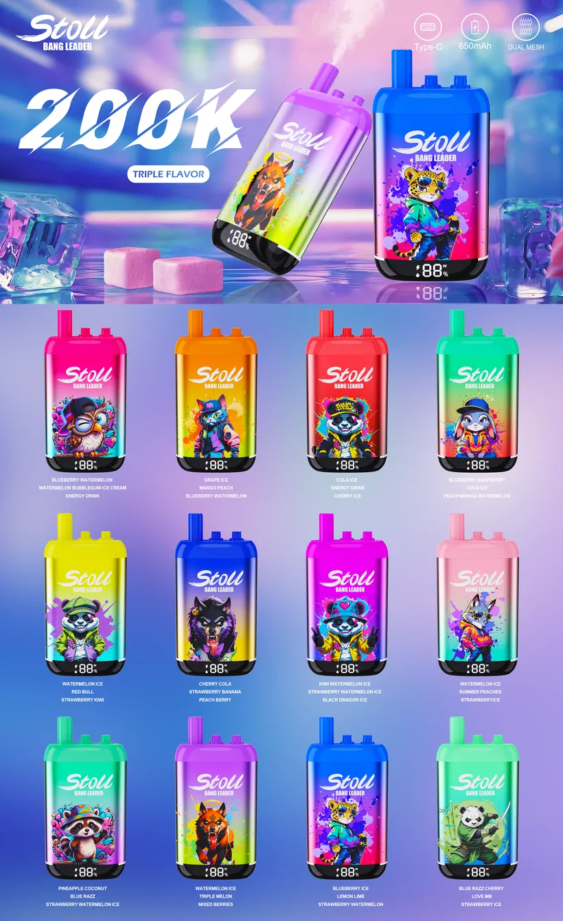 Bang Leader Stoll 200K Puffs 3 in 1 Rechargeable Disposable Vape Online Wholesale 17 Bang Leader Stoll 200K Puffs 3 in 1 Rechargeable Disposable Vape