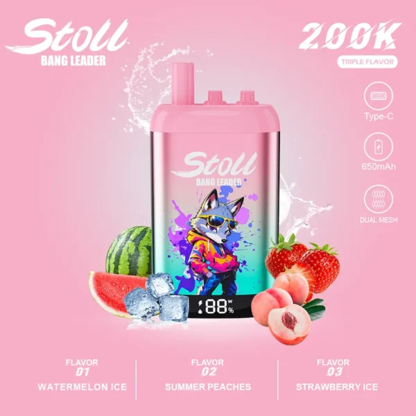 Bang Leader Stoll 200K Puffs 3 in 1 Rechargeable Disposable Vape Online Wholesale 15 Bang Leader Stoll 200K Puffs 3 in 1 Rechargeable Disposable Vape