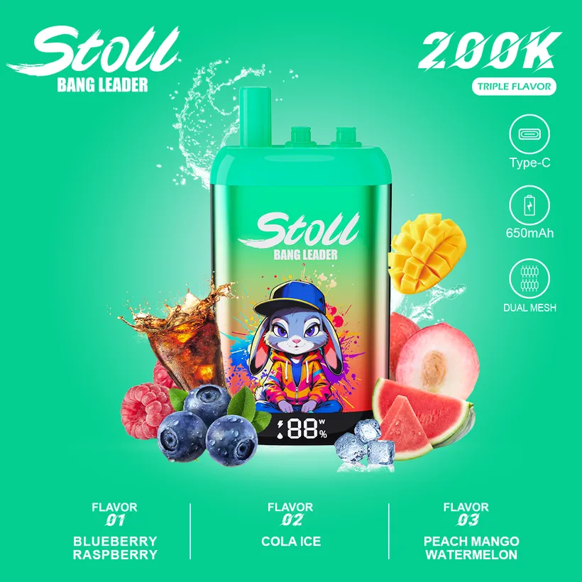 Bang Leader Stoll 200K Puffs 3 in 1 Rechargeable Disposable Vape Online Wholesale 3 Bang Leader Stoll 200K Puffs 3 in 1 Rechargeable Disposable Vape