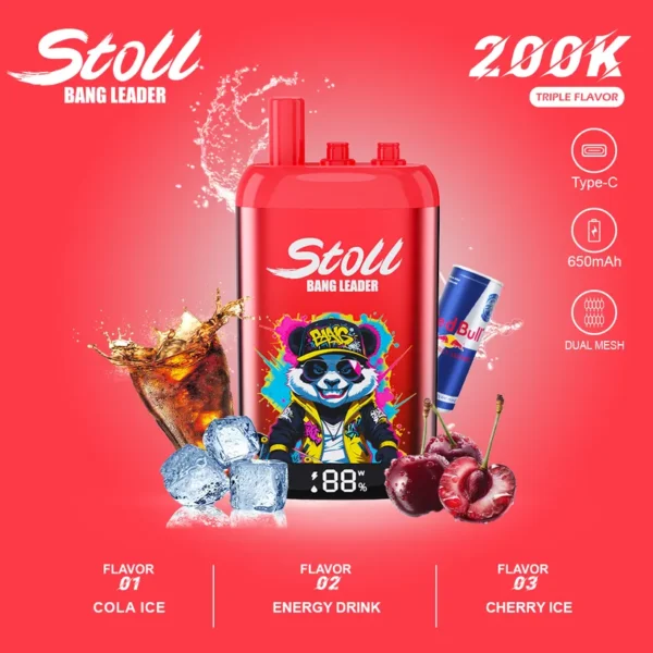 Bang Leader Stoll 200K Puffs 3 in 1 Rechargeable Disposable Vape