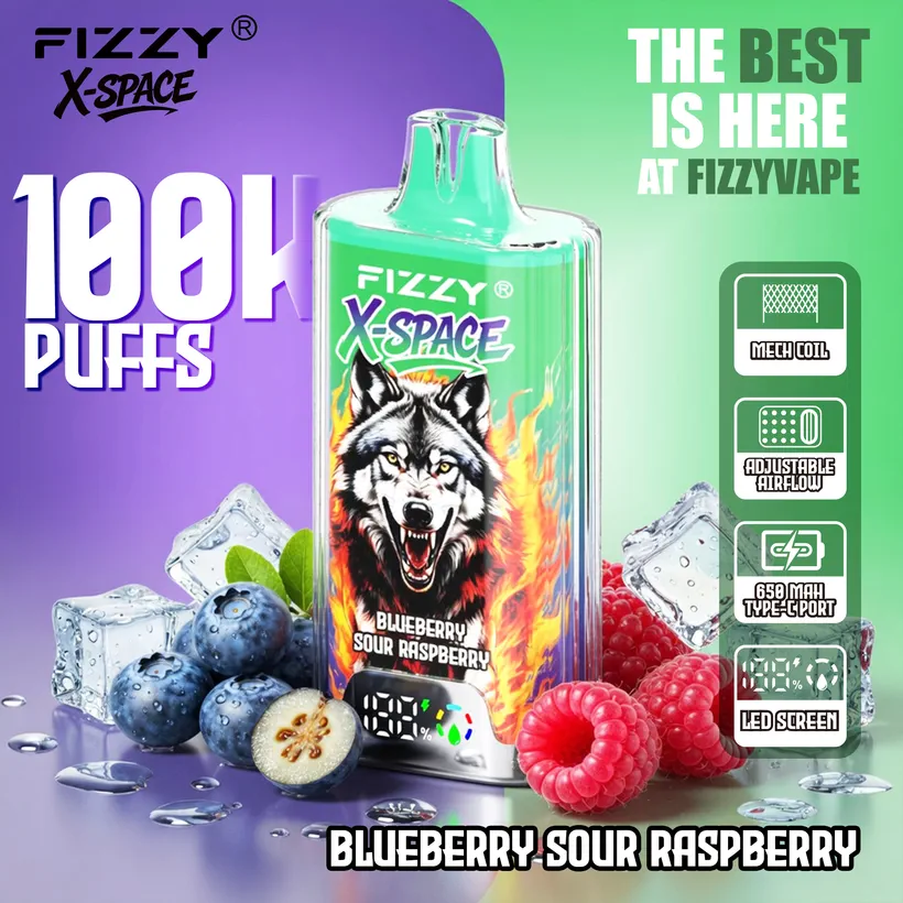 Fizzy 100K Puffs X-Space Crystal Vape Buy Disposable Online Wholesale Europe Warehouse 5 Fizzy 100K Puffs X-Space Crystal Vape