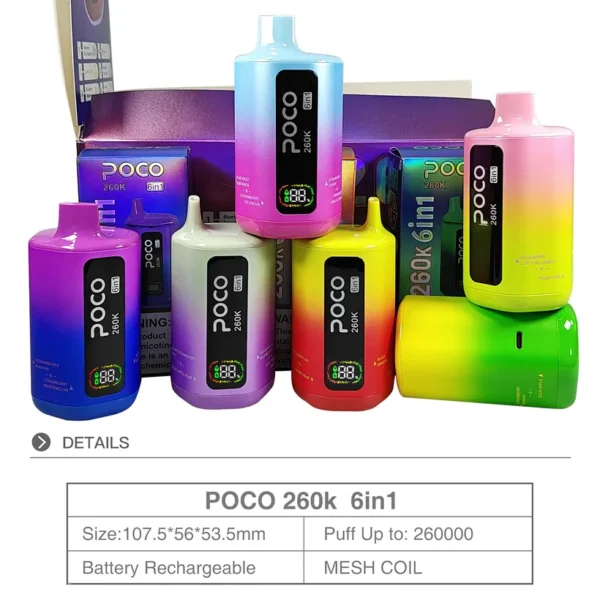 POCO 260K Puffs 6 in 1 Buy Disposable Vape