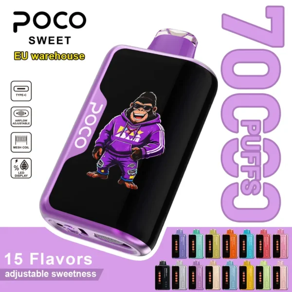 POCO 70000 Puffs Sweet Buy Disposable Vape Online Wholesale Adjustable Sweetness Europe Warehouse 15 POCO 70000K Puffs Sweet Buy Disposable Vape