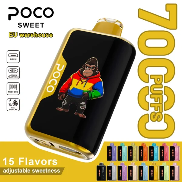 POCO 70000 Puffs Sweet Buy Disposable Vape Online Wholesale Adjustable Sweetness Europe Warehouse 14 POCO 70000K Puffs Sweet Buy Disposable Vape